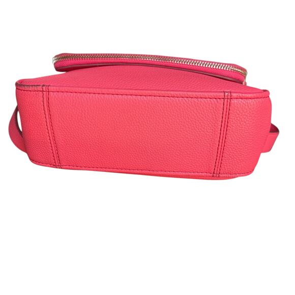 Kate Spade Pebble Leather Crossbody Shoulder Bag Large Flap Barbiecore Pink READ - Picture 2 of 16